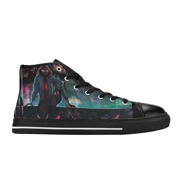Miles Morales Spiderman Animation Hoodie Graffiti High Top Canvas Kid's Shoes - Image 2