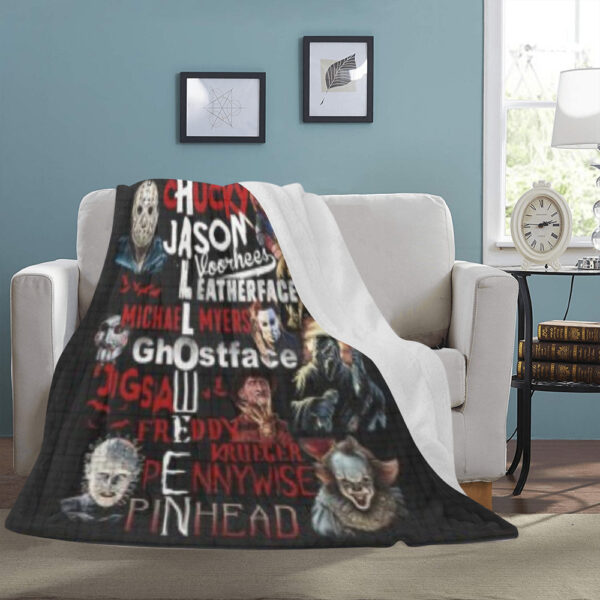 Horror Halloween Here Ultra-Soft Micro Fleece Blanket 60" x 80" Custom Blanket - Image 3
