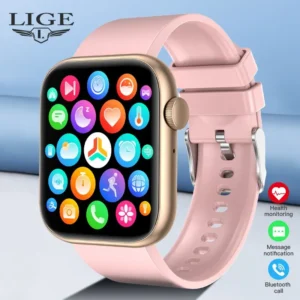 LIGE Smart Watch For Women Full Touch Screen Bluetooth Call Waterproof Watches Sport Fitness Tracker Smartwatch Lady Reloj Mujer