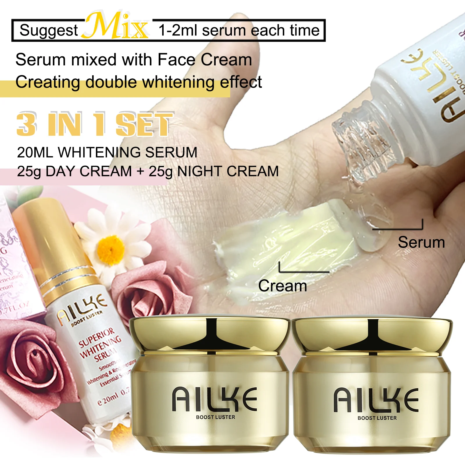 AILKE Dark Spot Corrector Bleaching Hydration Facial Cream With Spf35+ Lighting Skin Tone Korean Anti-sunburn Face Skin Care - Image 2